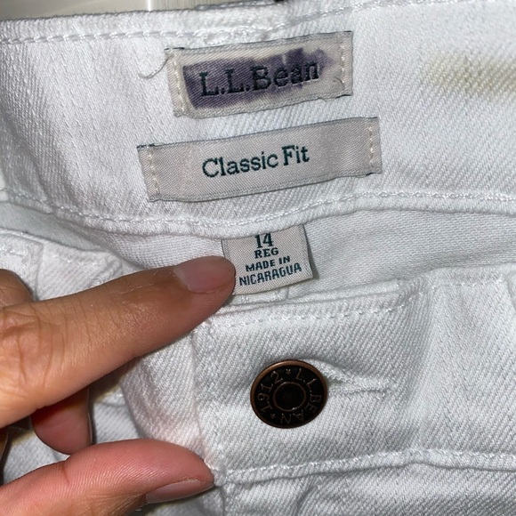 L.L. Bean Women's Flare White Jeans - Picture 6 of 12